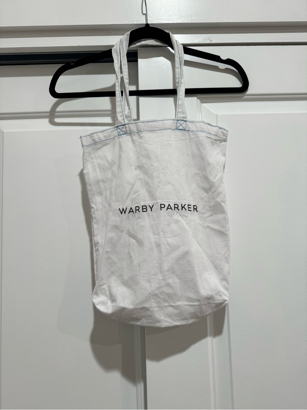 Warby Parker, White canvas tote bag